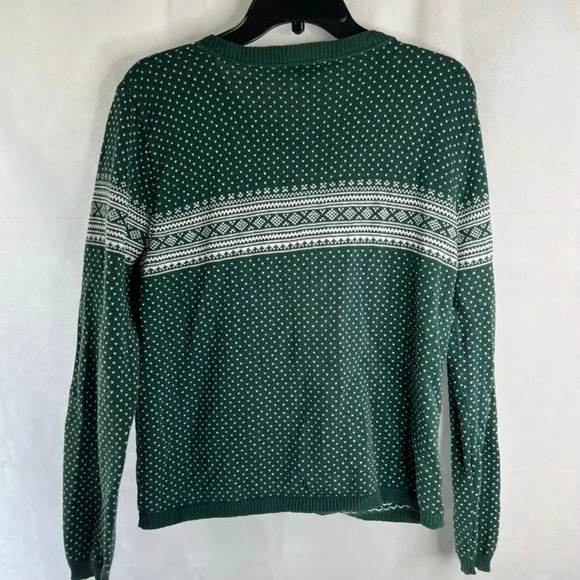 VTG Cherokee‎ Made in USA Christmasy Button Up Cotton Cardigan Sz LG - Picture 2 of 8